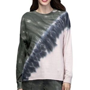 GreenTea Women's Tie-Dye Sweatshirt - Black, Gray, Pink